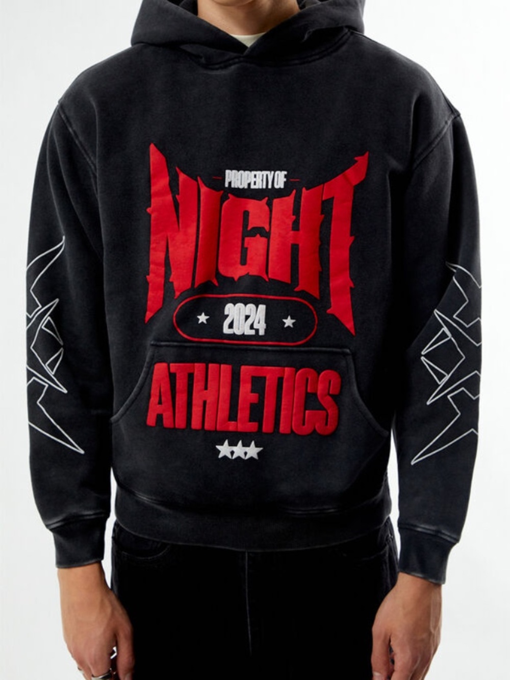 Pacsun Nightlab Black Washed Gym Hoodie size Large
